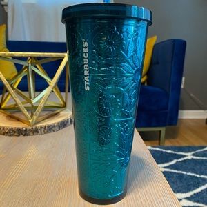 Starbucks Floral Turquoise Cup.